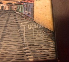 Vintage GUATEMALA Original PAINTING & Wooden Framed KEY RACK Signed Hand Crafted