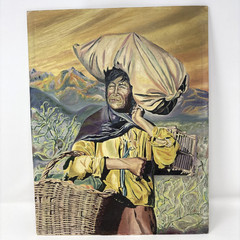Oil Painting Latin South American Rural Farmer Culture 14×18″ Andean Laborer