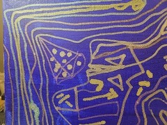 Acrylic & Metallic Pen Drawing On Canvas Hardboard Original 11×14