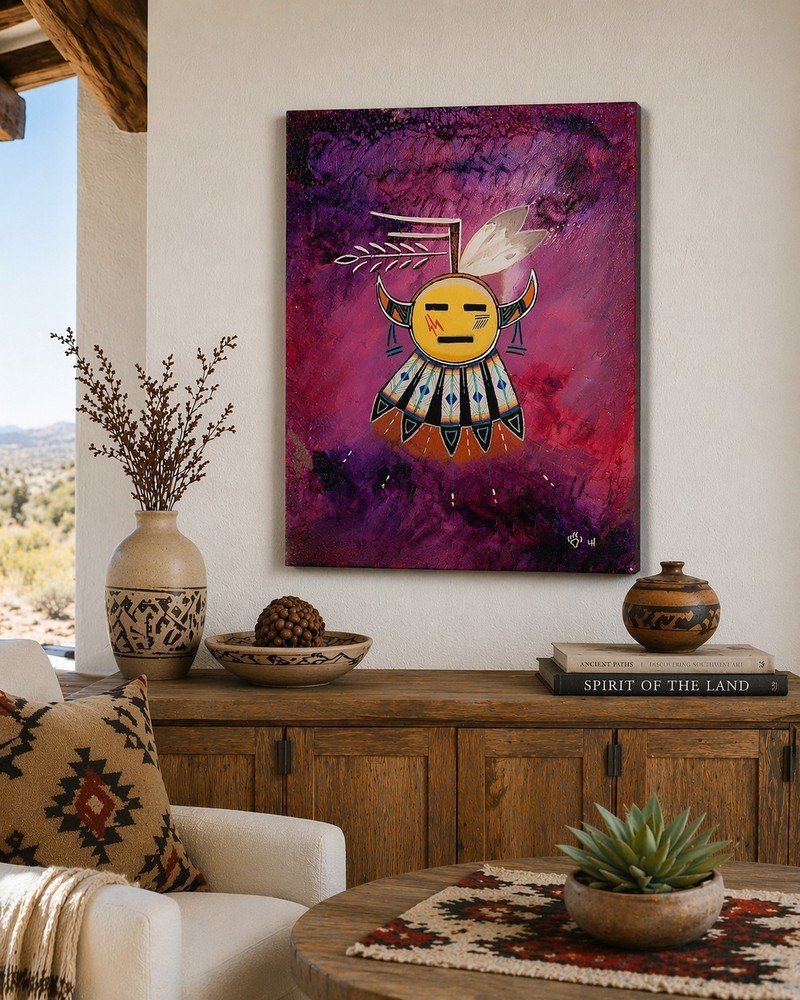 Original Southwest Acrylic Painting – Bear Spirit Signed LH ((READ DESCRIPTION))
