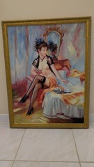 large oil painting framed