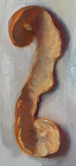 Mandarin orange peel still life original artwork oil painting by living artist.