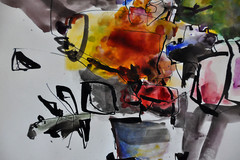 IRENA D. GRIEZE (JONYNAS) 1931– ABSTRACT WATERCOLOR & INK PAINTING – LITHUANIA
