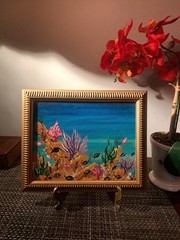 A Beautiful Underwater Reef Tropical Fishes Oil Painting