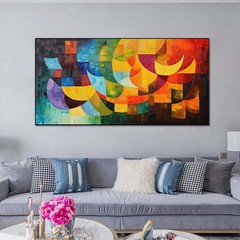 Modern Red Abstract Texture Hand Painted Oil Painting on Canvas Home Decoration