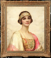 Hand Painted Oil Painting art Portrait female noblewoman girl on Canvas 20″X24″