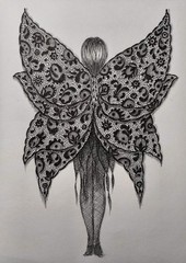 Original Art Painting Vintage Textile GUIPURE LACE NEUTRAL FRENCH Country Decor