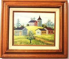 JONAS BRADFORD ORIGINAL SIGNED OIL PAINTING – FOLK ART – AMISH (REF# JONAH 1)