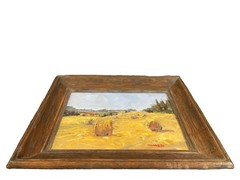 VINTAGE Cascina Campagna MODERN ABSTRACT ITALY HAY STACK ORIGINAL PAINTING