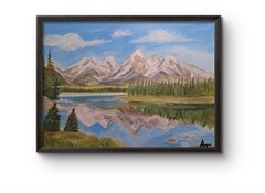 Original Mountain Lake 9×12 Acrylic Panel Painting Impressionist Earth Signed…
