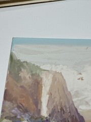 EDWARD LANGLEY PAINTING LANDSCAPE ANTIQUE EARLY CALIFORNIA PAINTING LISTED BEACH
