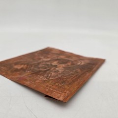 Copper Embossed Religious Artwork Signed KAH 86 Virgin Mary Design 4″x4.5″ Panel