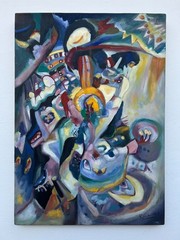 Wassily Kandinsky Abstract Oil Painting on canvas signed and stamped 20 x 28 in.