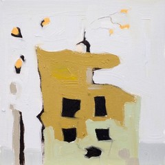 Modern Landscape Original Oil Painting Surreal Figurative 8x8Aldo Cherres Art
