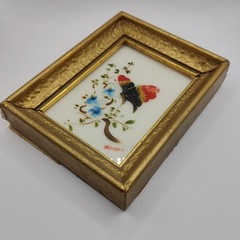 Vintage Set of 3 Miniature Verilyn Gallery Butterfly Paintings on Glass Spain
