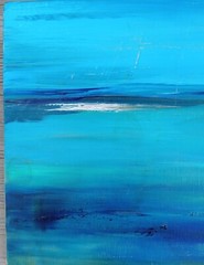 Painting Original Art Waterscape On Wood Wall Decor Imaginary Seascape BIN