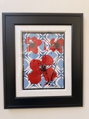 Dominic Pangborn „Geo Poppy II“ Signed Original Acrylic Painting COA