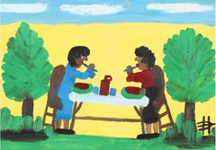 Clementine Hunter (Handmade) Signed Oil Painting on Canvas 16×24 in Naive Art ..
