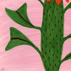 Red Panda Flower Painting, Fantasy Animal Art 8×10