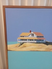 Barbara Breese Winbigler OOAK Wall Painting 25×25 Beach House Modern Framed Art