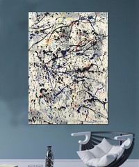64”X44” Jackson Pollock style canvas ￼painting Acrylic,Abstract, Modern,X Large