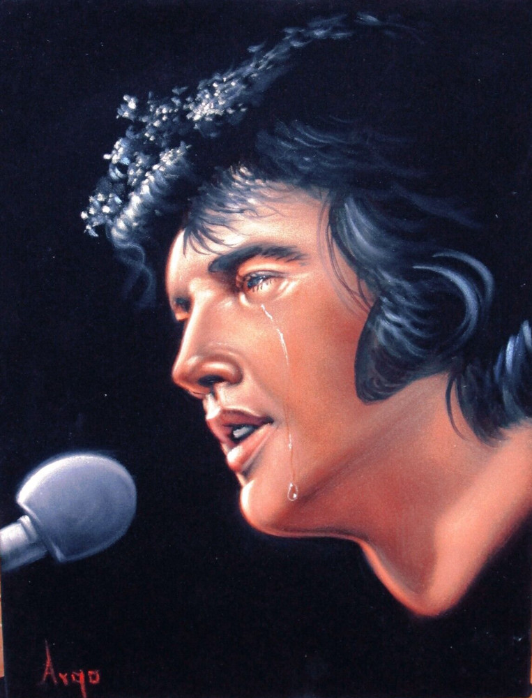 Elvis Presley by Argo, size 18×24, oil on black velvet A52