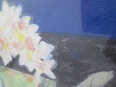 Original Water Color Signed Susan Day „Spring Will Come“ Pink Yellow Iris 20.5″t