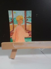 Female Blonde In Peach