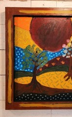 John Sperry Outsider Southern Primitive Folk Art Painting Colorful NATURE SCENE
