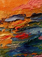 Sea Impasto Painting Original Art Impression Oil Painting 7.7 x 9.8 in