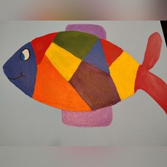 Colorful Fish Painting Art Canvas 14×11 Original Coastal Beach Wall Art Handmade