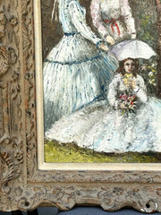 VTG c. 1960’s Origin. Impress. O/C Park Scene With Figures Signed A. Montesinos!
