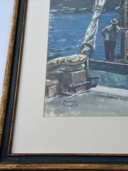MAURICE SILBER PAINTING AMERICAN REGIONALISM BLACK AMERICANA FISHERMAN LISTED