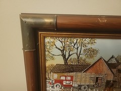 H. Hargrove Red Oak Farms Signed Serigraph Canvas Framed Americana VNTG 1980’s