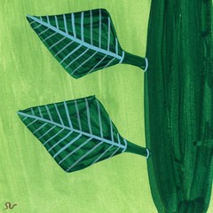 Red Fox Flower Painting, Fantasy Animal Art 8×10