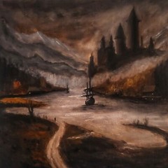 Dark Harbour – original oil painting – Gothic Renaissance Inspired Dark Art