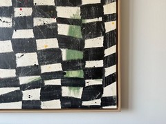 48x60in Acrylic on Canvas by NYC Contemporary Artist with Maple Floating Frame