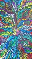 LOUISE NUMINA 100 x 60 cm Original Aboriginal Painting. Bush Medicine Leaves