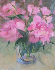Yellow Roses Spring painting oil on canvas 8×10 O/C Margaret Aycock un framed