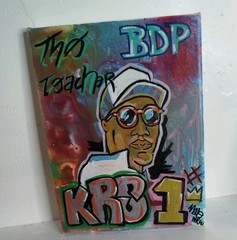 Hip Hop Legend KRS 1 Portrait 1/1 Canvas Graffiti Style Signature