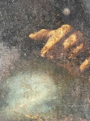RARE 17th ITALIAN SCHOOL – OIL CANVAS PAINTING – SALVATOR MUNDI
