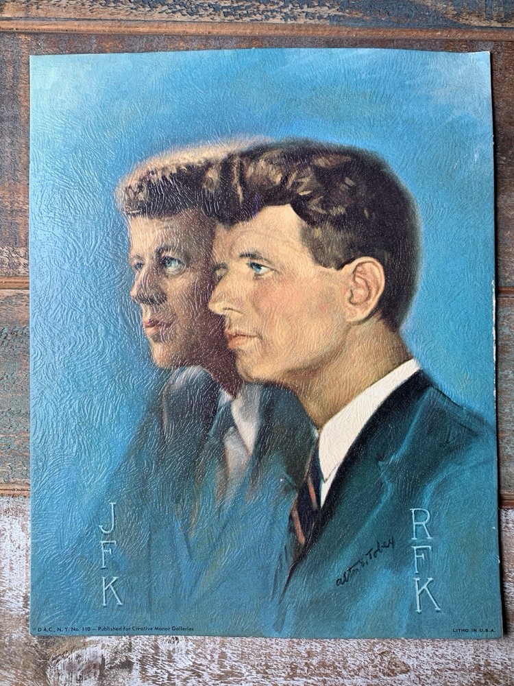 President JFK & RFK 8×10″ Litho Lithograph “Brothers, United” Toby Cat. No. 110
