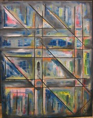 JUST A GAME 16×20 canvas art NEW abstract original oil painting signed Crowell