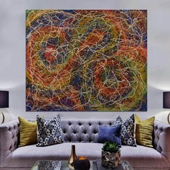 Jackson Pollock style￼￼ Canvas painting￼ 72” X 60”Abstract,Modern,XL, Landscape￼