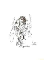 Original Abstract Expressive 9X12 Paper Pen and Ink Bird Handmade Signed 12