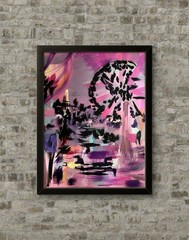 Carnival Dreamscape Expressionism Canvas Painting 11×14″ “Memoryscape” Art COA