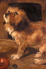 Large 19th Century English Portrait of A Brown Terrier Dog – Sir Edwin Landseer