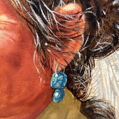 Vintage Willis M. Rue American Oil on Canvas Painting Navajo Woman “Shepherdess”