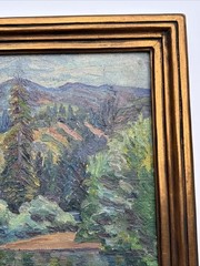 ANTIQUE AMERICAN IMPRESSIONIST PAINTING LANDSCAPE INDIANA CALIFORNIA KENNEDY