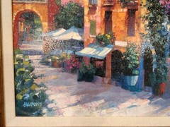 Howard Behrens Framed Oil Painting On Canvas Glicee Village Hideaway